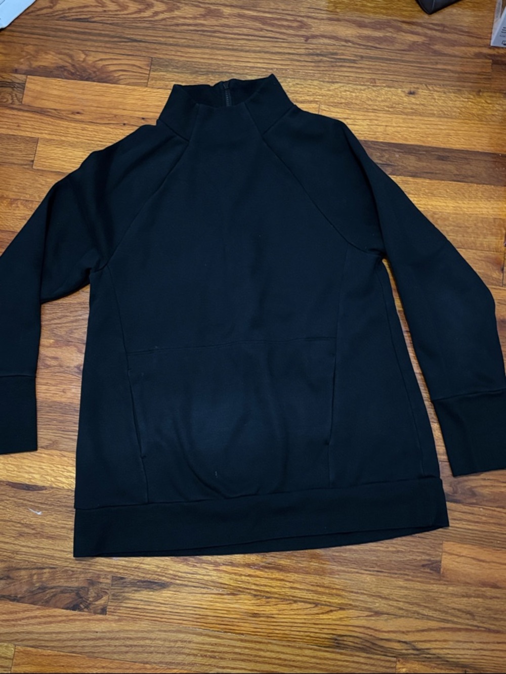 Fabletics Black Zip-Up Fleece Mockneck